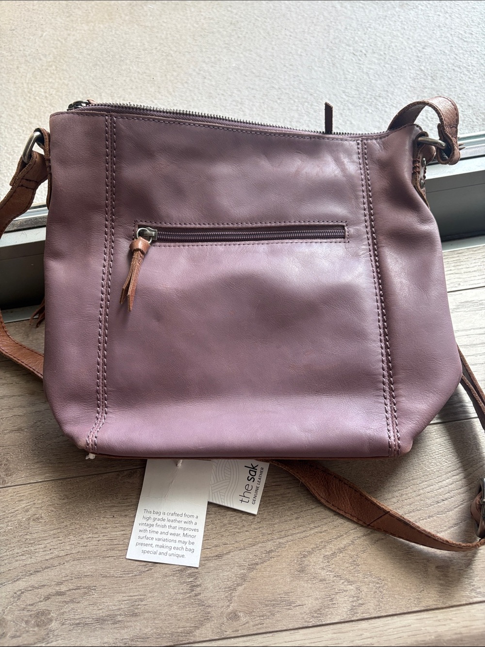 The Sak Purple Leather Crossbody with Brown Tassels - Picture 6 of 14